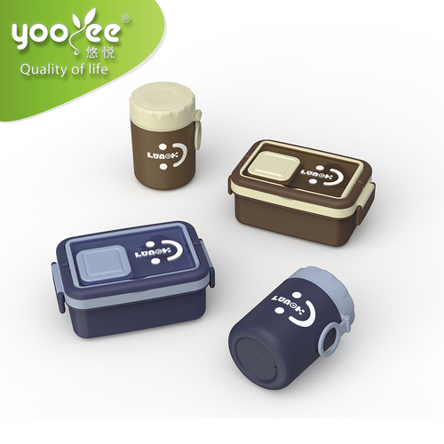 悠悅簡(jiǎn)逸不銹鋼便當(dāng)盒套裝B（680ml+480ml）