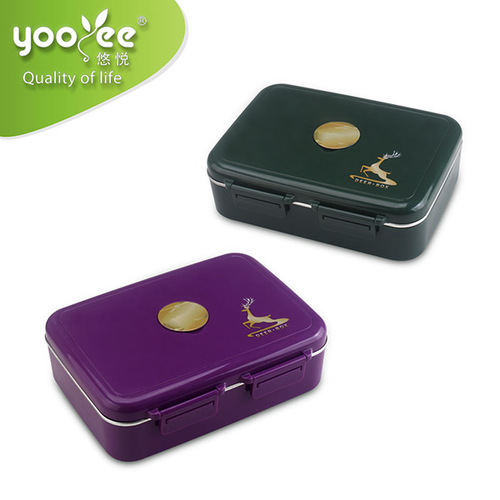悠悅樂漫大號三格不銹鋼便當盒